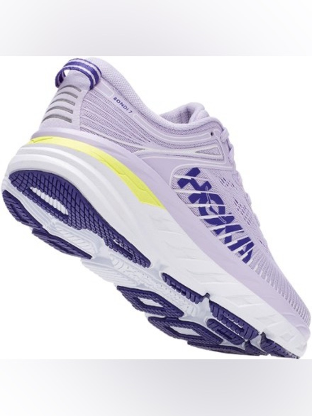 HOKA One One Bondi 7 Women’s Running Shoes Size 7 Purple Yellow Comfort Sneakers - Picture 5 of 12